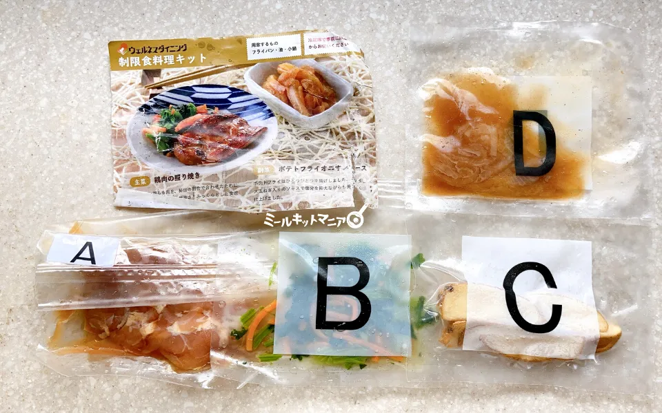 ウェルネスダイニング:鶏肉の照り焼きの食材