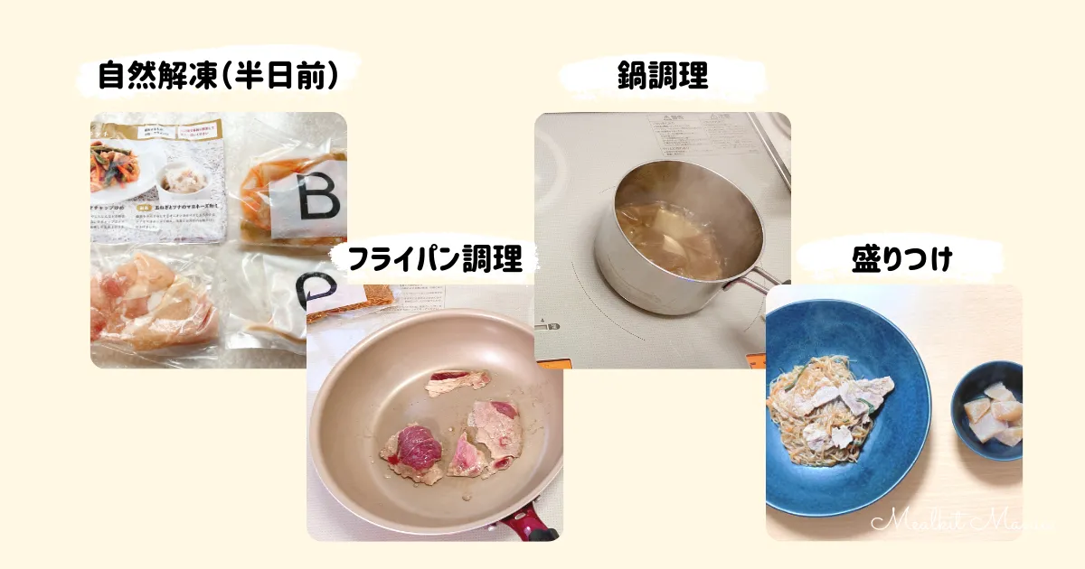 ウェルネスダイニングのミールキット調理