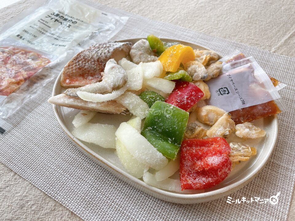 無印良品：ミールキット（3種の魚介のブイヤベース）食材