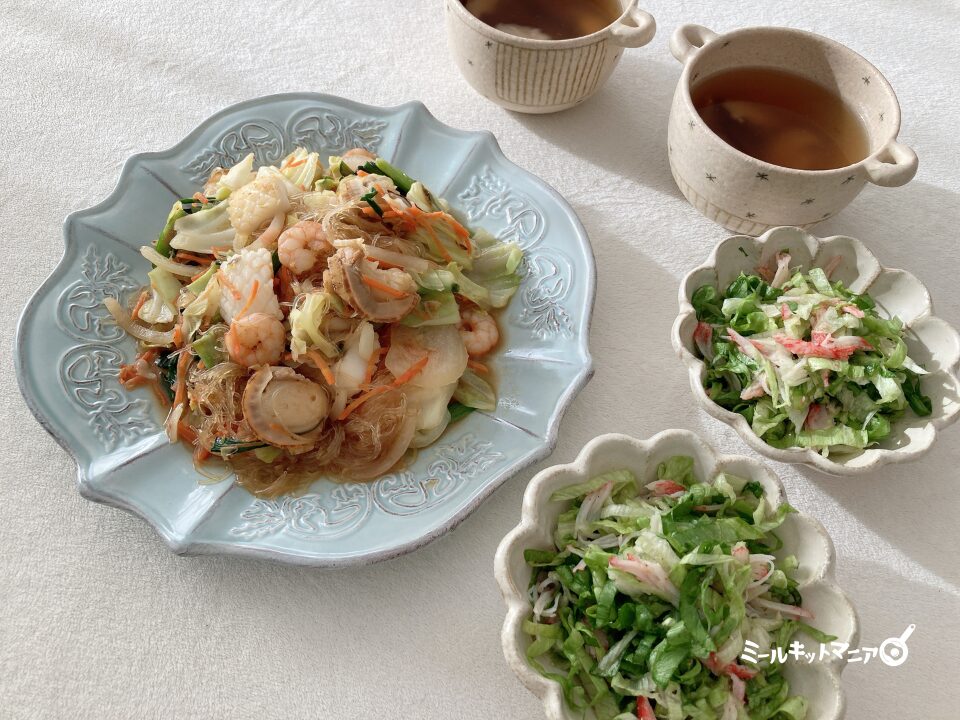 パルシステム：3日分の時短ごはんセット（1日目）食卓