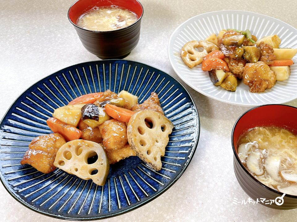 オイシックスコラボ：大戸屋のミールキット（鶏と野菜の黒酢あん）完成